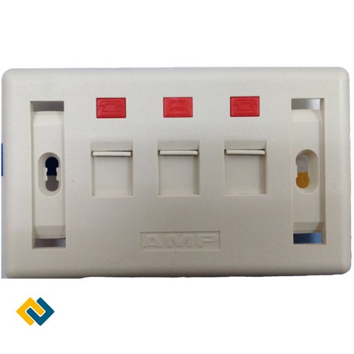 Mặt Wallplate AMP 3 Port Chữ nhật