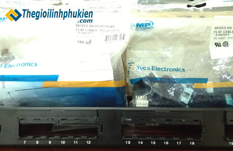 Patch Panel 24 port RJ45 AMP CAT 5E nhân rời, PATCH PANEL 24 PORT CAT5 AMP