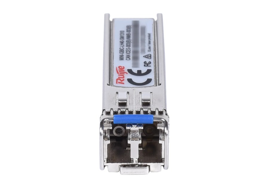 Module MINI-GBIC-LH40-SM1310 nhìn thẳng vào hai lỗ đầu nối Duplex LC