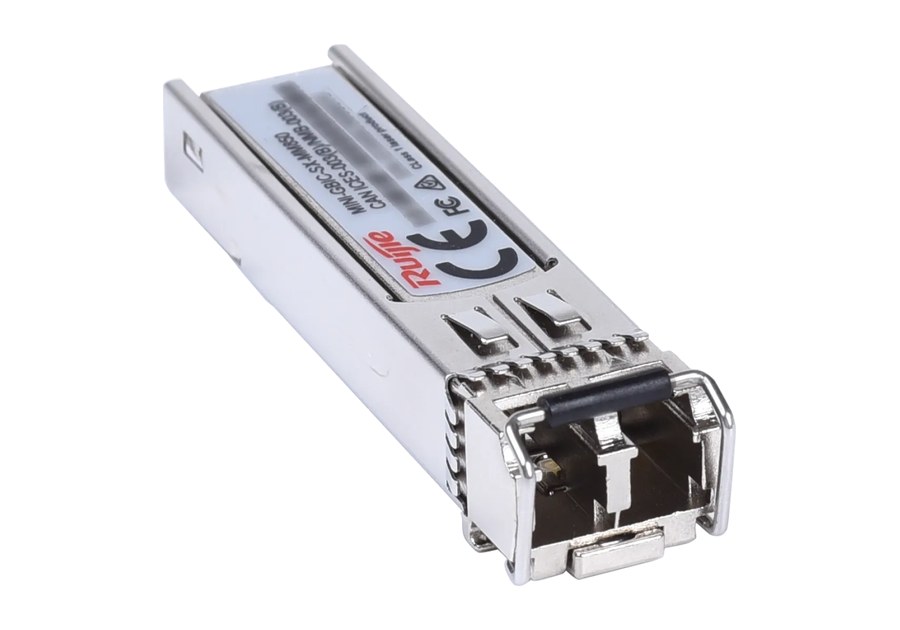 MINI-GBIC-SX-MM850 nhìn nghiêng từ phía chốt rút module