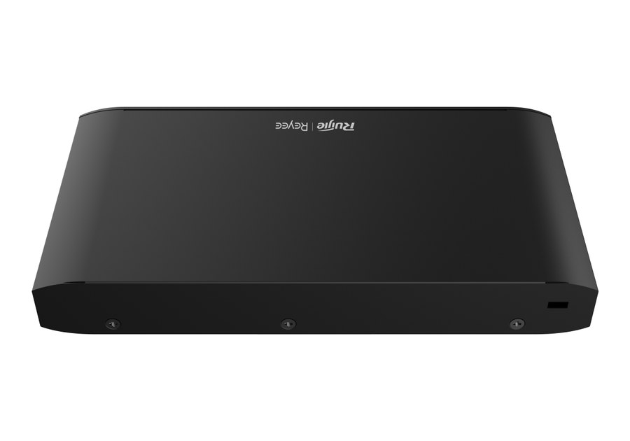 RG-EG105G-P-V3 nhìn từ phía sau, router có 4 cổng ra PoE/PoE+ theo datasheet