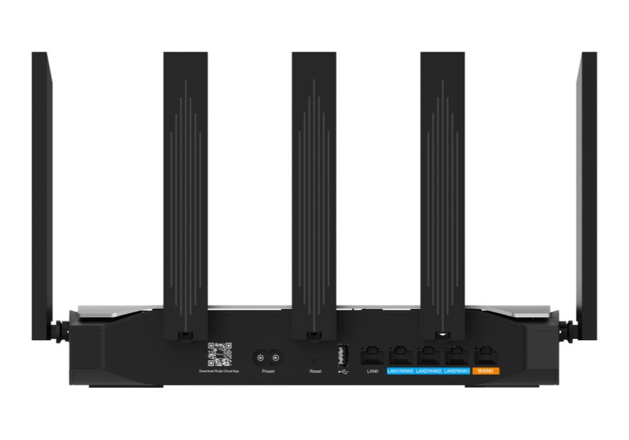RG-EG105GW-X nhìn từ mặt sau, router Wifi 6 có cổng USB 3.0 theo datasheet