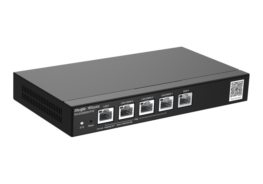 RG-EG305GH-P-E nhìn nghiêng bên phải, router 5 cổng đặt bàn
