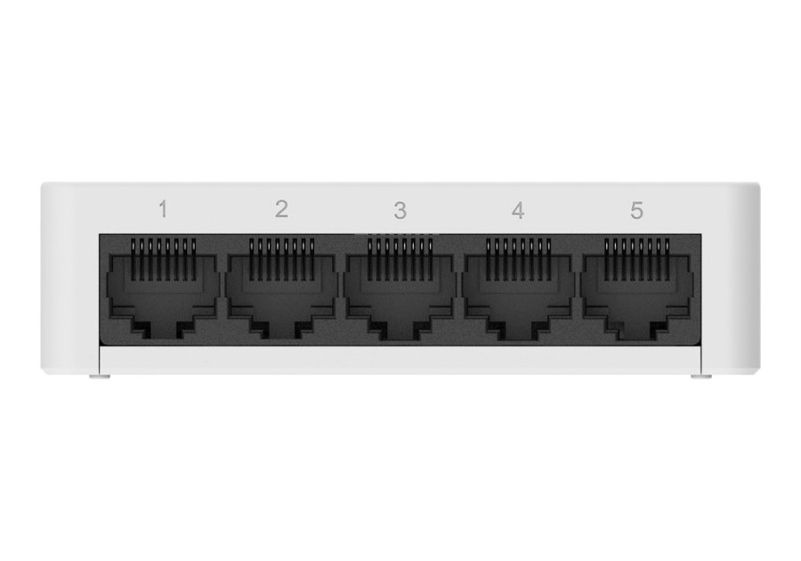 RG-ES05G-L nhìn chính diện, hàng 5 cổng gigabit 10/100/1000BASE-T