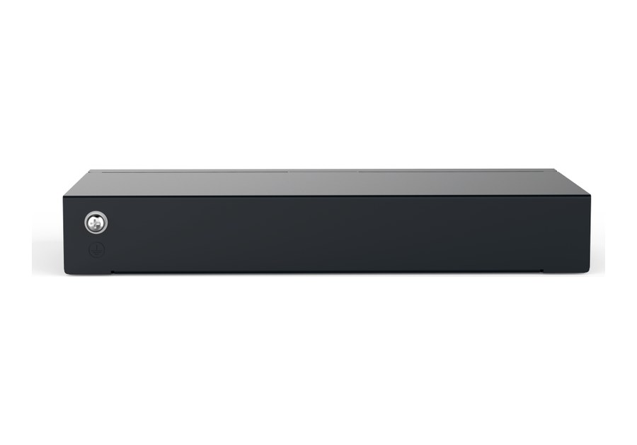 Mặt sau RG-ES108GD, nơi tài liệu RG-ES100 đánh dấu lỗ tiếp đất