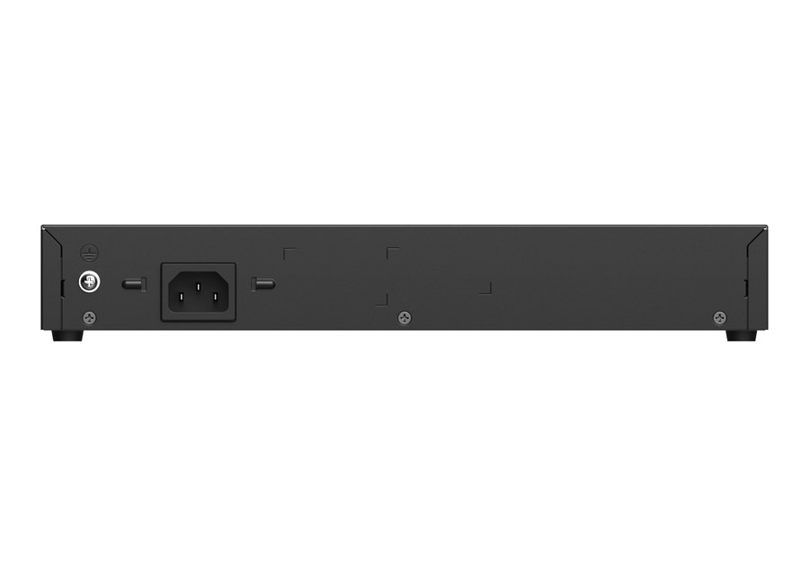 Mặt sau RG-ES220GS-P, máy dùng nguồn cố định 220 V AC theo datasheet