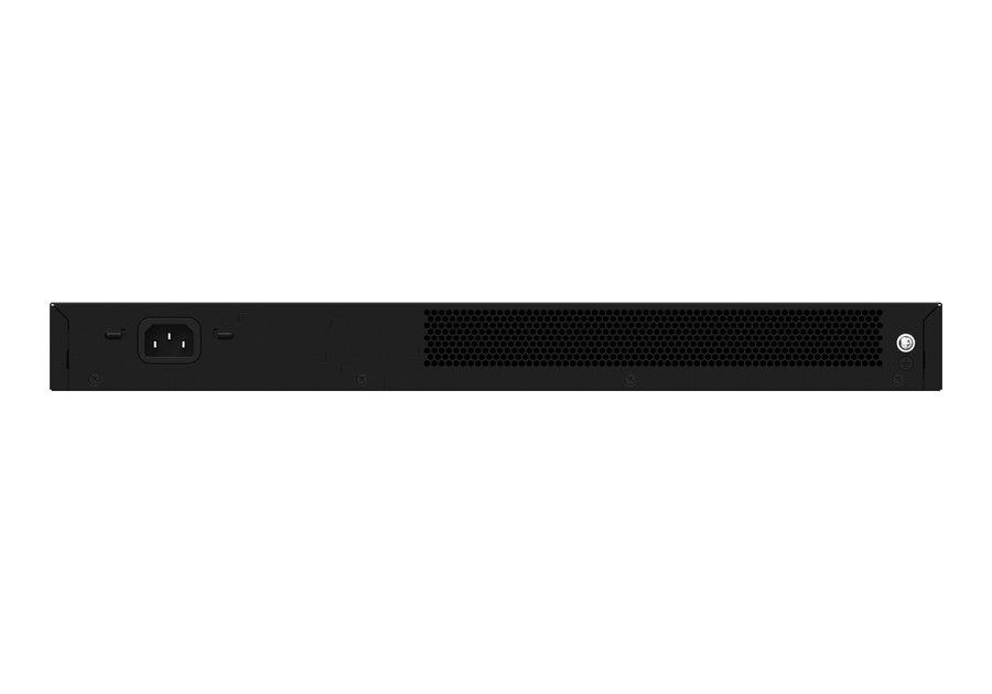 Mặt sau RG-ES224GC-V2 với ổ cắm nguồn AC, ảnh của Ruijie