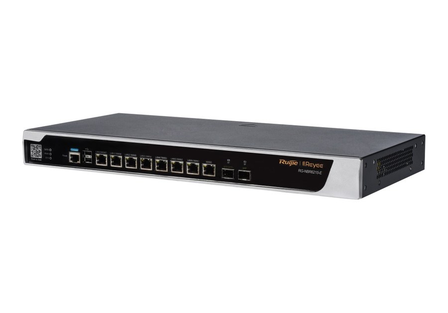 RG-NBR6215-E nhìn nghiêng, router rack 1U theo datasheet