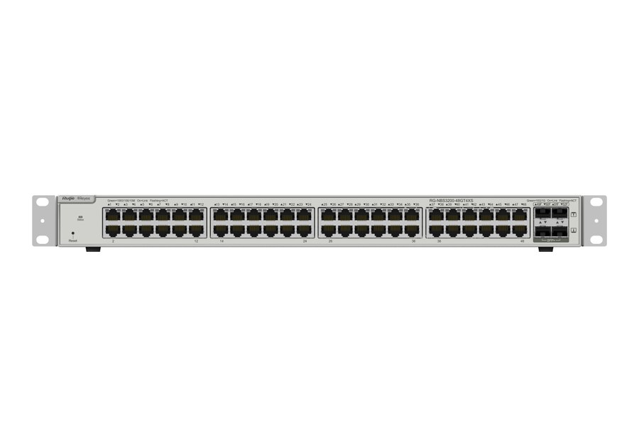 RG-NBS3200-48GT4XS nhìn thẳng phía trước với 48 cổng RJ45 và 4 cổng SFP+