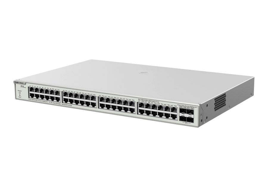 RG-NBS3200-48GT4XS-P-V2 nhìn nghiêng, switch PoE 48 cổng lắp rack