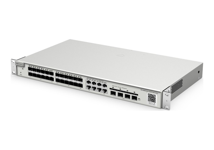 RG-NBS5200-24SFP/8GT4XS nhìn nghiêng, khổ 440 × 267,5 × 43,6 mm
