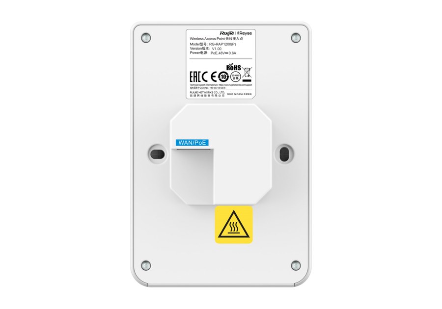 Mặt sau RG-RAP1200(P), kiểu lắp Junction box theo datasheet