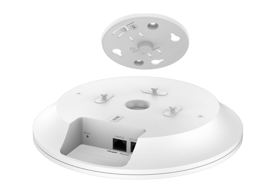 Mặt lưng RG-RAP2266 cùng giá treo, kiểu lắp trần hoặc tường theo datasheet