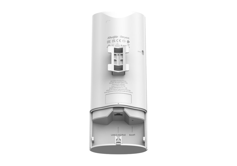 RG-RAP72Pro-OD nhìn từ phía sau, một cổng 10/100/1000/2500BASE-T theo datasheet