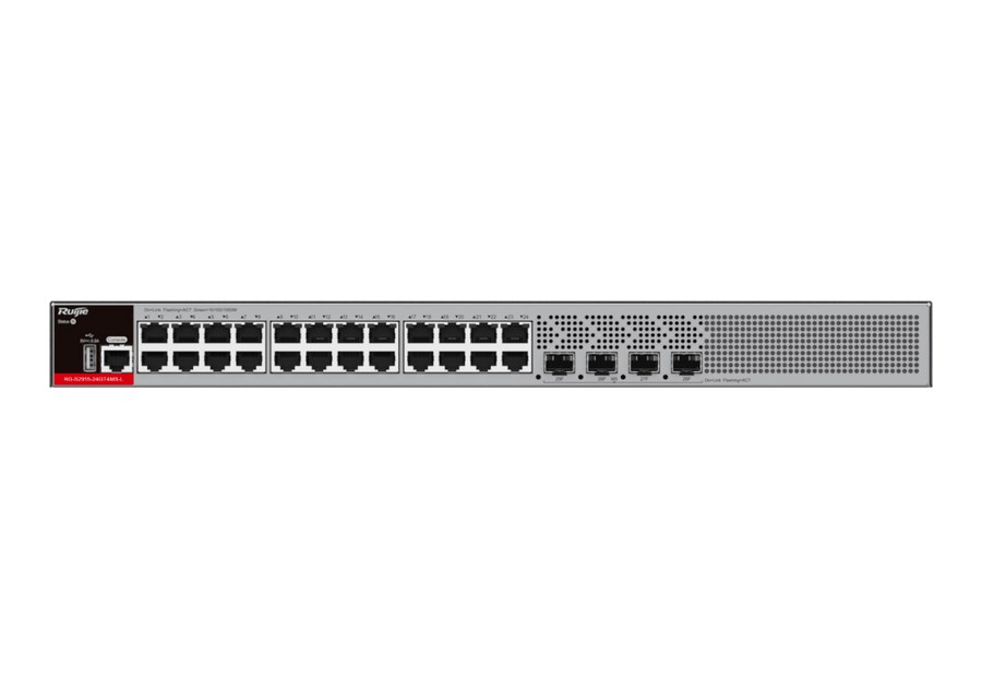 RG-S2915-24GT4MS-L nhìn thẳng mặt trước, 24 cổng RJ45 và 4 khe SFP