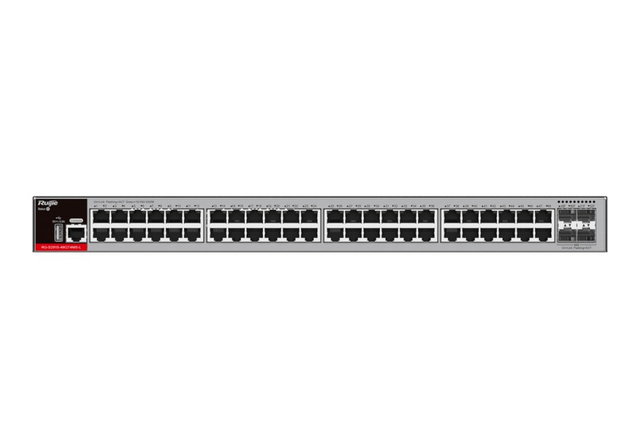 RG-S2915-48GT4MS-L chụp thẳng mặt trước, 48 cổng RJ45 và 4 khe SFP