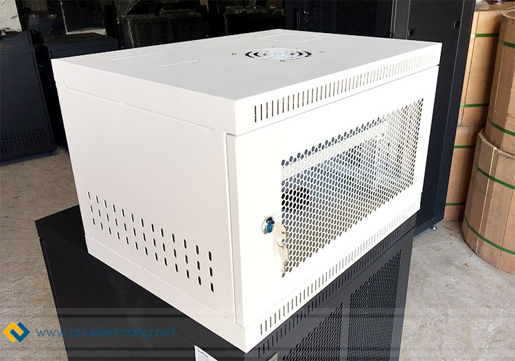 Tủ rack 6U D400 màu trắng cửa lưới mẫu mới hãng UNIRACK, Tủ mạng 6U sâu ...